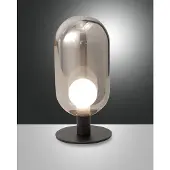 FABAS LUCE Tischleuchte Gubbio G9 Ø100mm Warmweiß Grau dimmbar