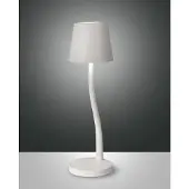 FABAS LUCE LED Außen-Akku Tischleuchte Judy Ø110mm 3W Warmweiß IP54 Weiß dimmbar Akku