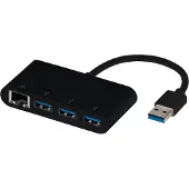 Vivanco ViVancoIT-USB NET HUB, Kabelgebunden, USB 3.2 Gen 1 (3.1 Gen 1) Type-A, 10,100,1000 Mbit/s, Schwarz, 5 Gbit/s, USB