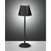 FABAS LUCE LED Außen-Akku Tischleuchte Katy Ø130mm 3W Warmweiß IP54 Schwarz dimmbar Akku