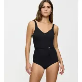 Triumph Badeanzug "Summer Twist" V-Ausschnitt, vorn mit Flechtgürtel, Zierring, verstellbare Träger