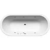 Kaldewei CLASSIC DUO OVAL Badewanne 1700 x 750 mm, alpinweiß, Perl-Effekt, rechts, integrierter Einlauf, Sichtteile chrom