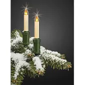 Hellum Lichterkette Weihnachtsbaum LED Filament mit Flammeneffekt, außen 20 teilig, Germany, Schaftkerzen 845594