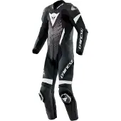Dainese Laguna Seca 6 Schwarz Weiß Anthrazit 1-Teiler Motorrad Lederkombi Größe 56