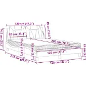 vidaXL Bett "Viana" mit Matratze Weiß und Schwarz 120x200 cm Kunstleder