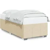 vidaXL Bettgestell ohne Matratze Creme 90x200 cm Stoff