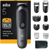 Braun AIO5560, Schwarz, Grau, 0,5 mm, 2,1 cm, Akku, 120 min, Integrierte Batterie