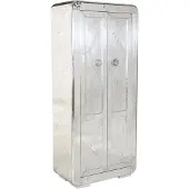 SIT Möbel Schrank | 2 Türen, 3 Böden innen, 1 Kleiderstange | Mangoholz + MDF mit Alu beschlagen silber | B 80 x T 40 x H 180 cm | 01764-21 | Serie AIRMAN