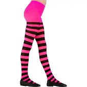 Widmann Kinder-Strumpfhose schwarz-pink-gestreift