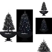 vidaXL Schneiender Weihnachtsbaum mit Schirmfuß Schwarz 170 cm PVC - Weihnachtsbäume