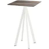 Essentials Infinity Stehtisch Weiß gestell + Tropical Wood HPL 70x70 cm