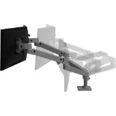Ergotron Monitorarm LX Pro Dual, für 2 Displays nebeneinander, bis 27″, neig-/schwenk-/drehbar, höhenverstellbar, Tischhalterung, VESA, Metall, dunkelgrau