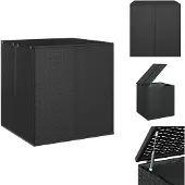 vidaXL Garten-Kissenbox PE Rattan 100x97,5x104 cm Schwarz - Gartenboxen