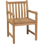 vidaXL Gartenstühle 4 Stk. mit Blauen Kissen Massivholz Teak - Gartenstühle
