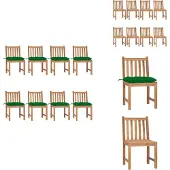 vidaXL Gartenstühle 8 Stk. mit Kissen Massivholz Teak - Gartenstühle