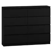 Top E Shop Topeshop M8 120 CZERŃ, Schwarz, 8 Schublade(n), Partikelbord, Einfarbig, Modern, Partikelbord