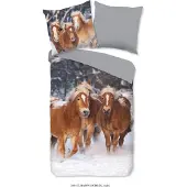 Muller Textil Duvet cover Good Morning 135x200 + 1* 80x80 cm - Haflinger horses