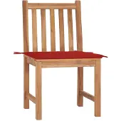 vidaXL Gartenstühle 2 Stk. mit Kissen Massivholz Teak - Gartenstühle