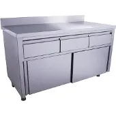 Saro Schiebetürenschrank mit 3 Schubladen und Aufkantung 1600 x 700 x 850 mm