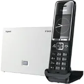 Gigaset Comfort 550A IP BASE, DECT-Telefon, Kabelgebundenes Mobilteil, Freisprecheinrichtung, 200 Eintragungen, Anrufer-Identifikation, Schwarz, Weiß