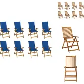 vidaXL Klappbare Gartenstühle mit Kissen 8 Stk. Massivholz Akazie - Gartenstühle