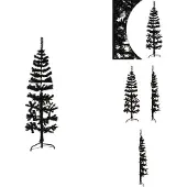 vidaXL Künstlicher Halb-Weihnachtsbaum Ständer Schlank Schwarz 120 cm - Weihnachtsbäume