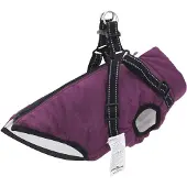 vidaXL Hundemantel mit Geschirr Wasserdicht Reflektierend Lila L28