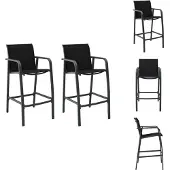 vidaXL Garten-Barstühle 2 Stk. Schwarz Textilene - Gartenstühle