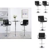 vidaXL Barhocker 2 Stk. Schwarz Kunstleder - Barhocker