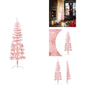 vidaXL Künstlicher Halb-Weihnachtsbaum mit Ständer Schlank Rosa 120 cm - Weihnachtsbäume