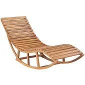 vidaXL Schaukelliege mit Auflage Massivholz Teak - Sonnenliegen