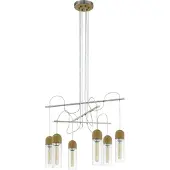 Eglo LED Hängelampe Zacharo 1, Pendelleuchte Esstisch, Stahl in nickel-matt, Holz, Glas in braun, klar E27 Fassung