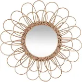 Atmosphera Rattan 56 Cm Wall Mirror Beige