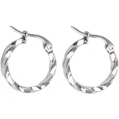 Everneed Tilla Twist - Große silberne Creolen