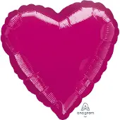 Amscan Standard Metallic Fuchsia Folienballon Herz C16 lo