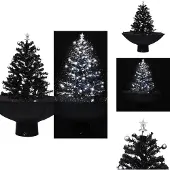 vidaXL Schneiender Weihnachtsbaum mit Schirmfuß Schwarz 75 cm PVC - Weihnachtsbäume