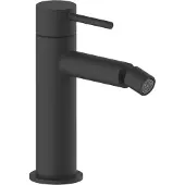 Herzbach SIRO BLACK Bidet-Einlochbatterie mit Ablauf Schwarz matt