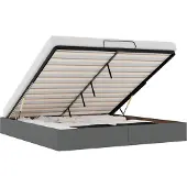 vidaXL Ottoman-Bett ohne Matratze Dunkelgrau 200x200 cm Stoff