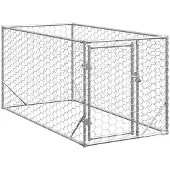vidaXL Outdoor-Hundezwinger mit Tür 2x1x1 m Verzinkter Stahl