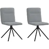 vidaXL Esszimmerstühle 2 Stk. Hellgrau Stoff