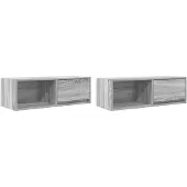 vidaXL TV-Schränke 2 Stk. Grau Sonoma 80x31x25,5 cm Holzwerkstoff