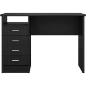 Ebuy24 FunctionPlus Schreibtisch 4 Schubladen, 1 Ablage schwarze Asche-Nachbildung.