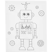 Creativ Company Leinwand mit Aufdruck Roboter 24x30cm