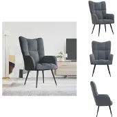 vidaXL Relaxsessel Dunkelgrau Samt - Sessel