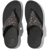 Original Brands FitFlop Lulu Multi-Tonal Glitter Toe-Post Sandals SCHWARZ 43