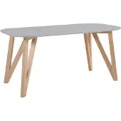 SalesFever Esstisch skandinavisches Design | Gestell Holz massive Eiche | Tischplatte MDF grau lackiert | 120x80x76 cm