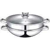 Baumalu - Wok & Dampfgarer Edelstahl 2-in-1 - Ø32 cm