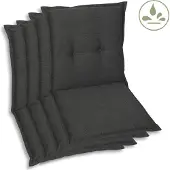 GO-DE Textil, Sesselauflage Niederlehner, 4er Set, Farbe: grau, Maße: 100 cm x 50 cm x 7 cm, Rueckenhoehe: 52 cm