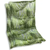 GO-DE Textil, Sesselauflage Niederlehner, 2er Set, Farbe: gruen, Maße: 100 cm x 50 cm x 6 cm, Rueckenhoehe: 52 cm