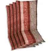 GO-DE Textil, Sesselauflage Mittellehner, 4er Set, Farbe: rot, Maße: 108 cm x 50 cm x 6 cm, Rueckenhoehe: 60 cm